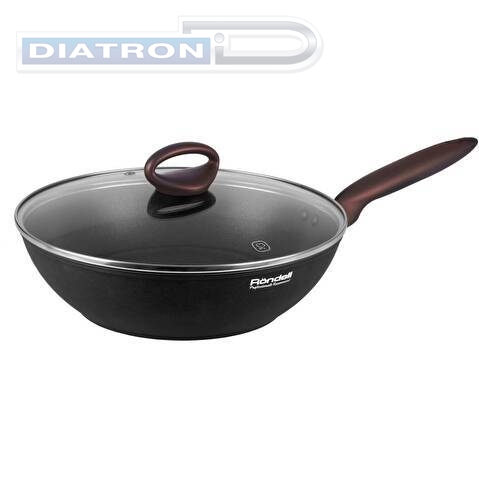 Сковорода ВОК (WOK) Rondell Tierno RDA-1581 круглая 28см покрытие: Xylan Plus ручка несъемная (с крышкой) черный