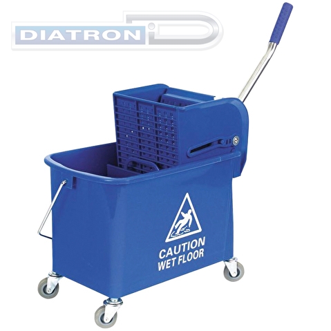 Тележка уборочная-ведро OfficeClean Professional, 20л, механический отжим, синяя