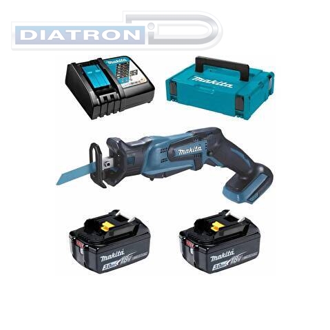 Пила сабельная аккумуляторная Makita DJR185RFE, 2 АКБ, 18 В, 3 Ач