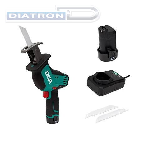 Пила сабельная аккумуляторная DCA ADJF03-15 (TYPE B), 2 АКБ, 12В, 2Ач