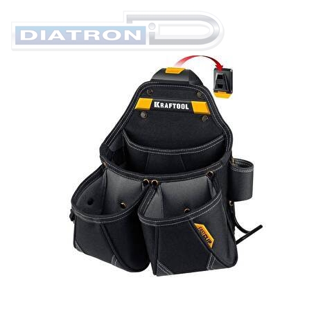 Поясная сумка KRAFTOOL KP-15 350x320 мм с быстросъёмным креплением FastClip, 15 карманов и петель (38771)