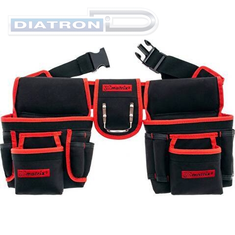 Сумка-пояс двойная MATRIX, 20 карманов, держатель для молотка // (90240)