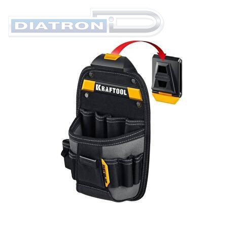 Поясная сумка KRAFTOOL KP-11 170x360 мм с быстросъёмным креплением FastClip, 11 карманов и петель (38777)