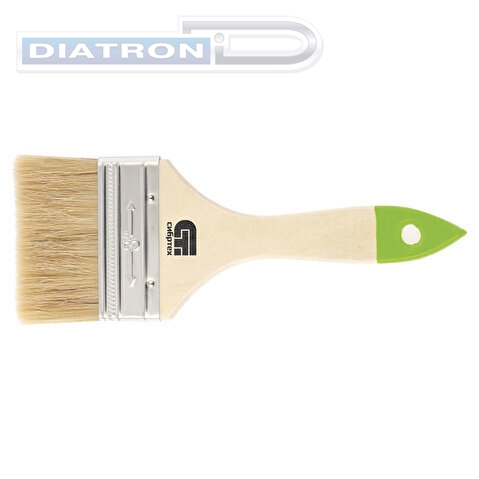 Кисть плоская СИБРТЕХ, натуральная щетина, деревянная ручка, 75 мм (82265)
