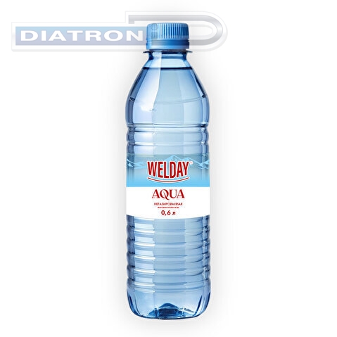 Вода питьевая WELDAY Aqua, негазированная, ПЭТ, 0.6л