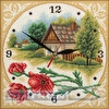 Набор для вышивания "PANNA"  CH-1563   "Часы. Домик" 22.5  х 22.5  см