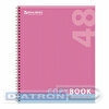 Тетрадь А5   48л, BRAUBERG One Colour, обложка мелованный картон, евроспираль, ассорти, клетка