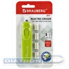 Ластик электрический BRAUBERG JET, питание 2 батарейки ААА, 8 сменных ластиков, салатовый