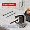 Точилка механическая BRAUBERG STYLE, для карандашей D 8-11мм, металлический механизм, в комплекте струбцина, черная 
