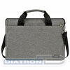 Сумка портфель HEIKKI PROFITABLE (ХЕЙКИ) с отделением для ноутбука 14", 2 кармана, серая, 26х36х3 см, 272597