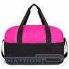 Сумка спортивная HEIKKI BASE (ХЕЙКИ), карман на молнии, черная/фуксия, 30x44x17 см, 272621