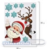 Наклейки оконные декоративные Дед Мороз и олень, 30х38см, многоразовые