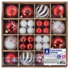 Шары елочные ЗОЛОТАЯ СКАЗКА, пластик, 6 см/3 см, 44шт/уп, Red&White, красные/белые