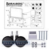 Доска магнитно-маркерная BRAUBERG 120x180см, 2-сторонняя, лаковое покрытие, на стенде, вращающаяся, на роликах, белая