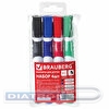 Набор маркеров для доски BRAUBERG SOFT, круглый наконечник, резиновый упор, 5мм, 4 цвета