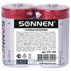 Батарейка SONNEN D/R20/1.5V, солевая, 2шт/уп