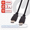 Кабель HDMI AM-AM, 3 м, SONNEN, ver1.4, FullHD, 4К, для ноутбука, компьютера, ТВ-приставки, монитора, телевизора, проектора, черный, 513121