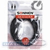 Кабель Jack 3.5 mm M-M, 1.5м, SONNEN, для передачи стерео-аудио, черный, 513119