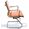 Конференц-кресло БЮРОКРАТ CH-993-LOW, низкая спинка, полозья хром, иск.кожа светло-коричневая