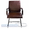 Конференц-кресло БЮРОКРАТ CH-993-LOW, низкая спинка, полозья хром, иск.кожа коричневая