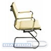 Конференц-кресло БЮРОКРАТ CH-993-LOW, низкая спинка, полозья хром, иск.кожа слоновая кость