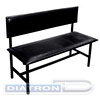 Банкетка для посетителей многоместная БЕРТА, 1800х430х470мм,черный каркас, кож.зам, черный