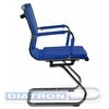 Конференц-кресло БЮРОКРАТ CH-993-LOW, низкая спинка, полозья хром, иск.кожа синяя