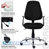 Кресло офисное BRABIX Comfort MG-322, хром, регулируемая эргономичная спинка, ткань, черное