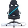 Кресло игровое Zombie DRIVER, с подголовником, эко.кожа черная/голубая, до 120кг