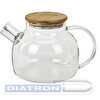 Чайник заварочный DASWERK Бочонок, 900мл, жаропрочное стекло, спиральное сито, подставка для свечи