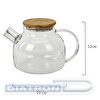Чайник заварочный DASWERK Бочонок, 900мл, жаропрочное стекло, спиральное сито, подставка для свечи