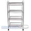 Тележка-этажерка BRABIX  4 яруса, металл, серебристая, 43.5х26х83.5см