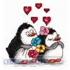 "Klart" набор для вышивания 8-287 "Влюбленные пингвины" 11.5 х 12.5 см